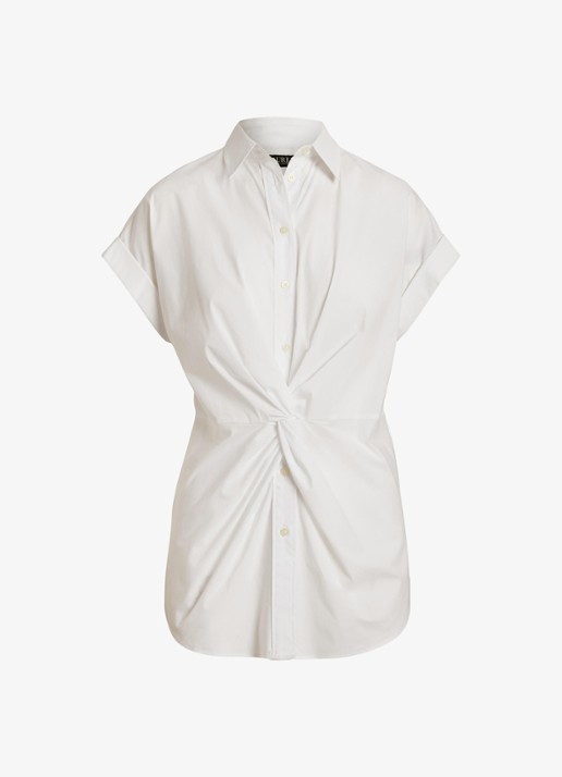 Ralph Lauren Blouse met geknoopt detail - voorkant 4 wit