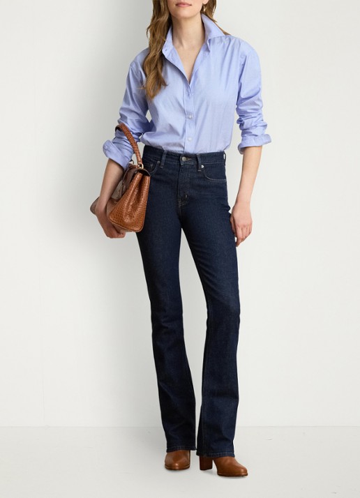 Ralph Lauren Blouse met kraag - detail 3 blue / blauw