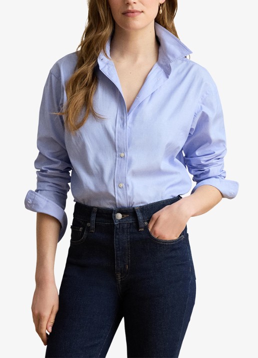 Ralph Lauren Blouse met kraag - voorkant 2 blue / blauw