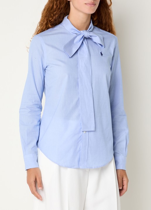 Ralph Lauren Blouse met logo en sjaalkraag