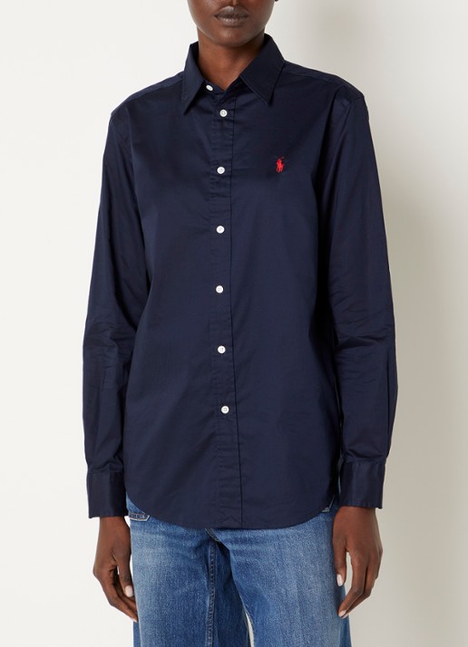 Ralph Lauren Blouse met logo - detail 2 donkerblauw
