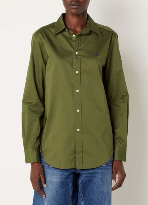 Ralph Lauren Blouse met logo - detail 3 mosgroen