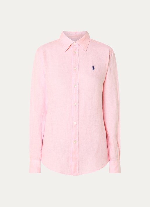 Ralph Lauren Blouse met logoborduring - voorkant lichtroze