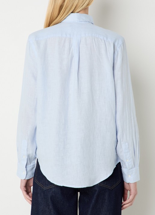 Ralph Lauren Blouse met logoborduring - achterkant 2 blauwgrijs