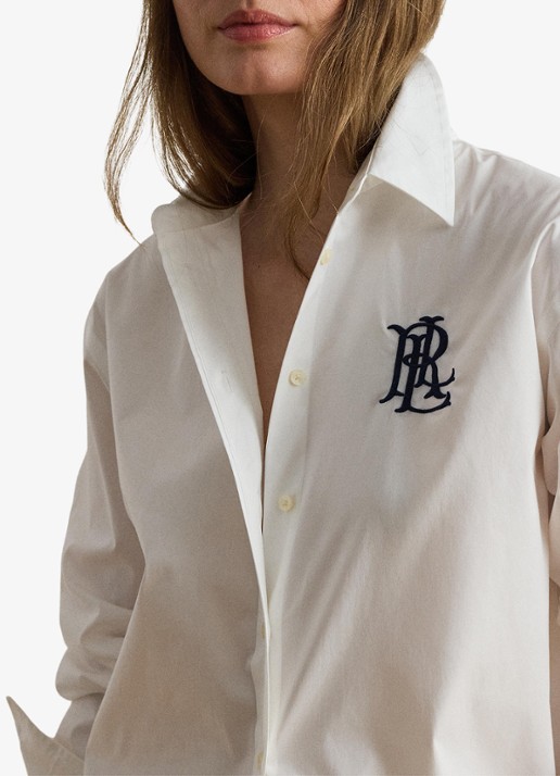 Ralph Lauren Blouse met logoborduring - detail 4 wit