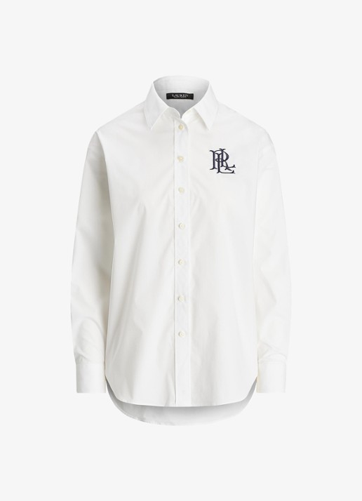 Ralph Lauren Blouse met logoborduring - voorkant wit