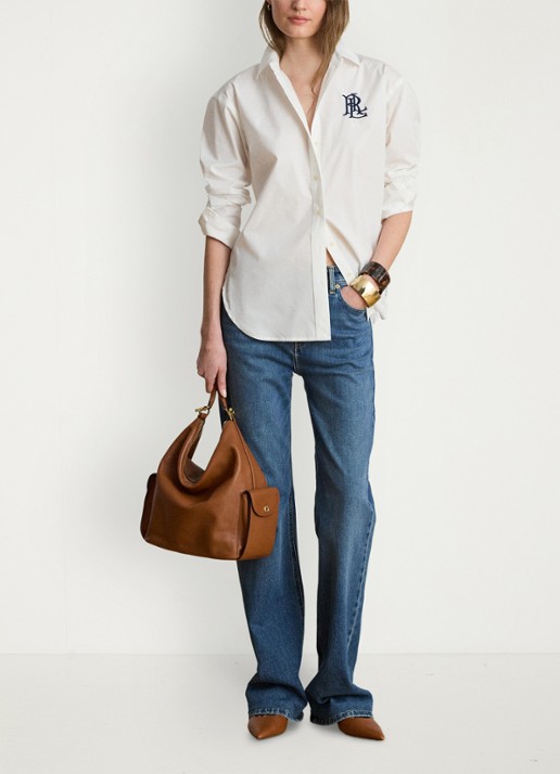 Ralph Lauren Blouse met logoborduring - voorkant 2 wit