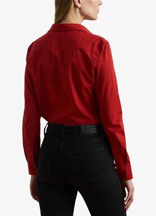 Ralph Lauren Blouse met logoborduring - achterkant 5 madison red / rood
