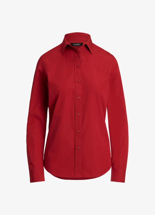 Ralph Lauren Blouse met logoborduring - voorkant madison red / rood