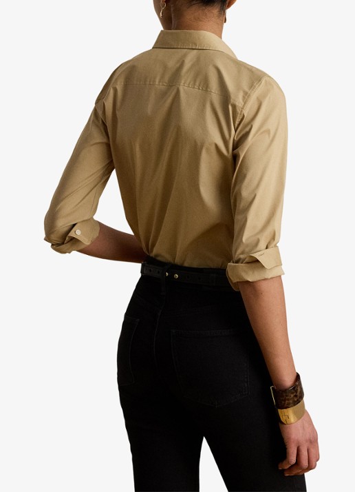 Ralph Lauren Blouse met logoborduring - achterkant 3 birch tan / beige