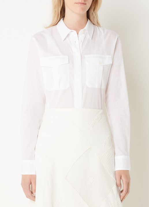 Ralph Lauren Blouse met opgestikte zakken - detail 8 wit