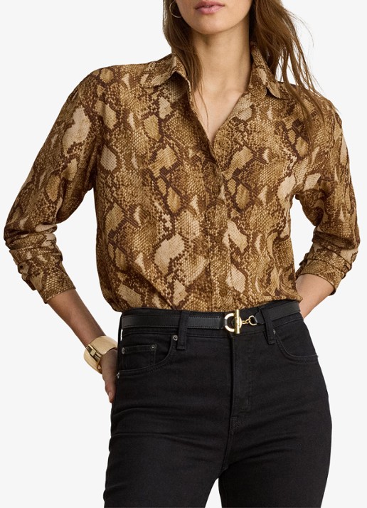 Ralph Lauren Blouse met slangenprint
