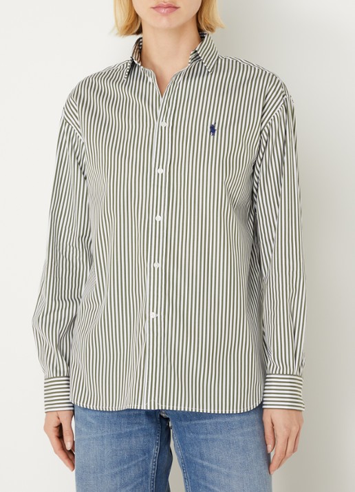 Ralph Lauren Blouse met streepprint en logoborduring