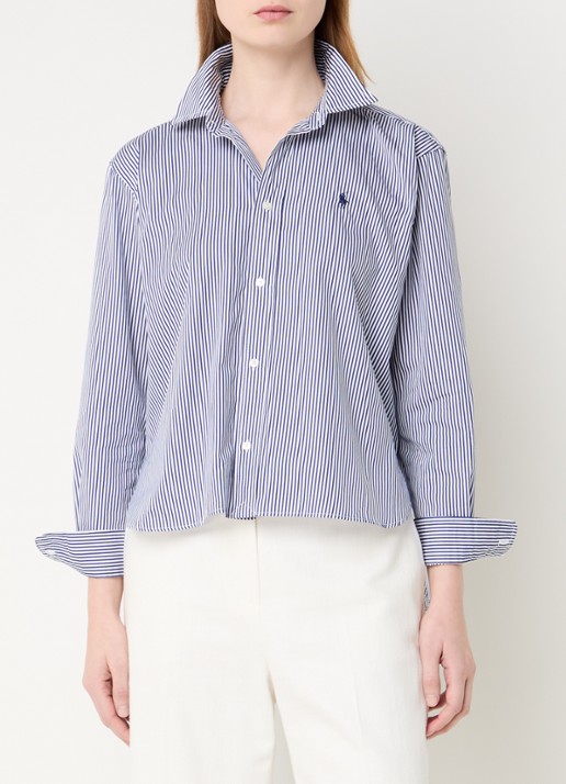 Ralph Lauren Blouse met streepprint en logoborduring