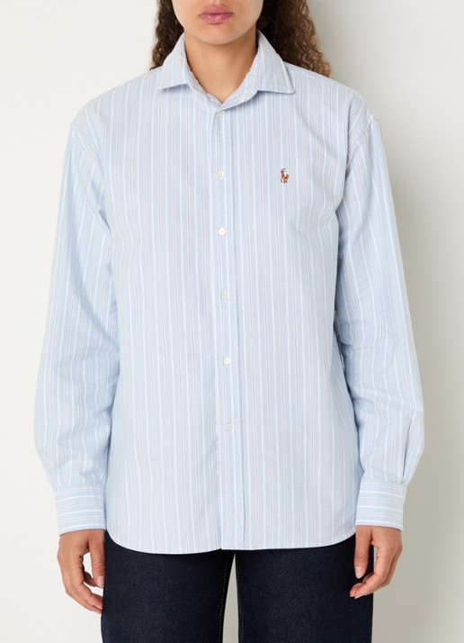 Ralph Lauren Blouse met streepprint en logoborduring
