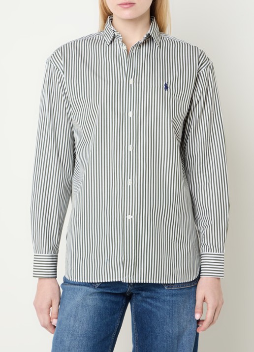 Ralph Lauren Blouse met streepprint en logoborduring
