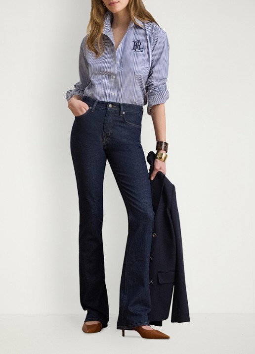 Ralph Lauren Blouse met streepprint en logoborduring