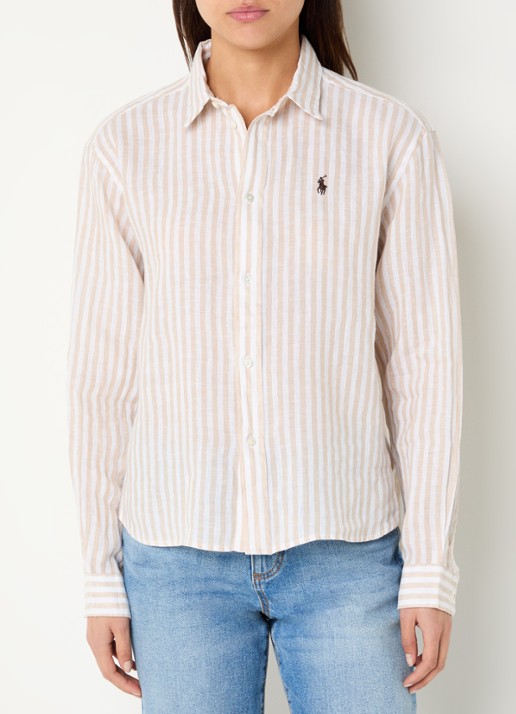 Ralph Lauren Blouse van chambray met logo