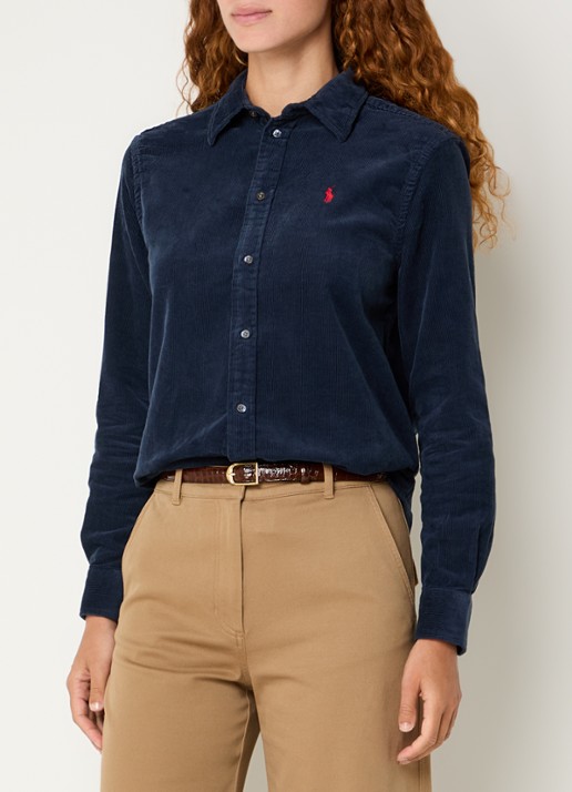 Ralph Lauren Blouse van corduroy met logoborduring