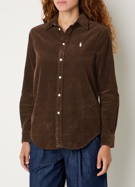 Ralph Lauren Blouse van corduroy met logoborduring