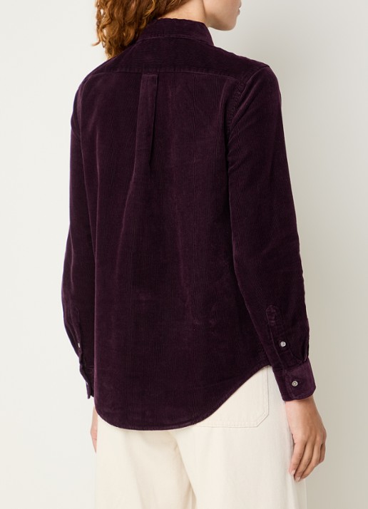 Ralph Lauren Blouse van corduroy - achterkant aubergine