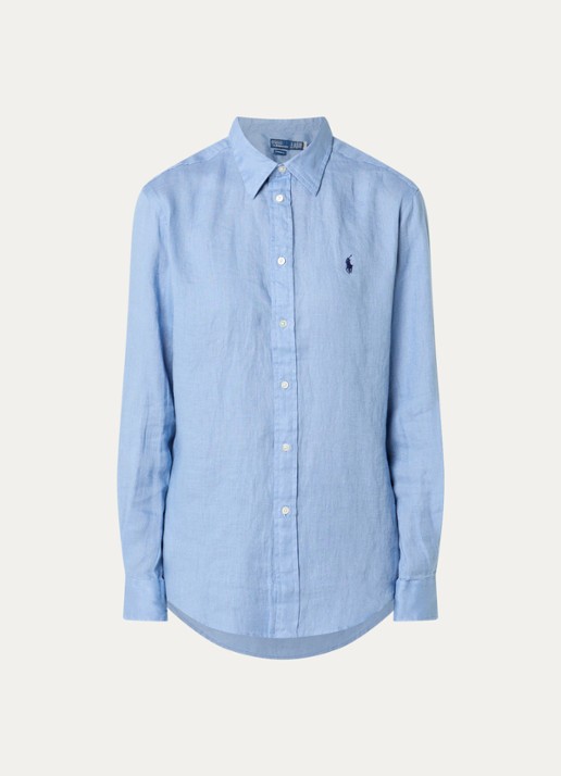 Ralph Lauren Blouse van linnen met logoborduring