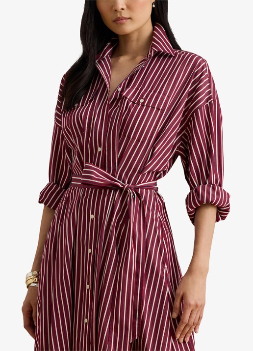 Ralph Lauren Blousejurk met streepprint en borstzakken