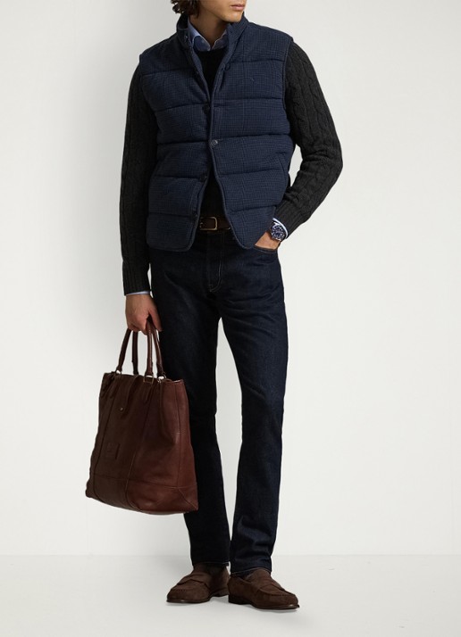Ralph Lauren Bodywarmer met pied-de-poule dessin - voorkant 2 winter navy / donkerblauw
