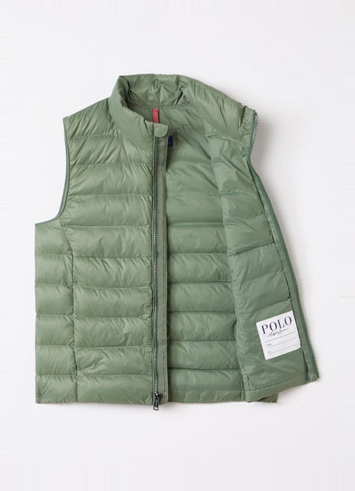 Ralph Lauren Bodywarmer met ritszakken - voorkant 2 legergroen