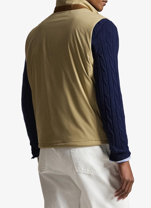 Ralph Lauren Bodywarmer met ritszakken - achterkant 3 rl khaki / khaki