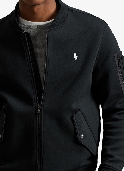 Ralph Lauren Bomberjack met klepzakken en logoborduring - detail 3 polo black / zwart