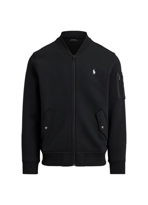 Ralph Lauren Bomberjack met klepzakken en logoborduring - voorkant 4 polo black / zwart