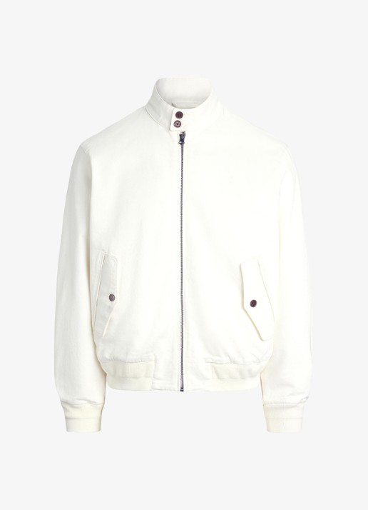 Ralph Lauren Bomberjack met logoborduring en klepzakken - voorkant 4 deckwash white / wit