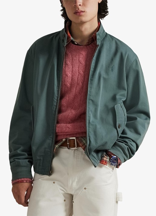 Ralph Lauren Bomberjack met logoborduring en klepzakken - detail 3 charter green / groen