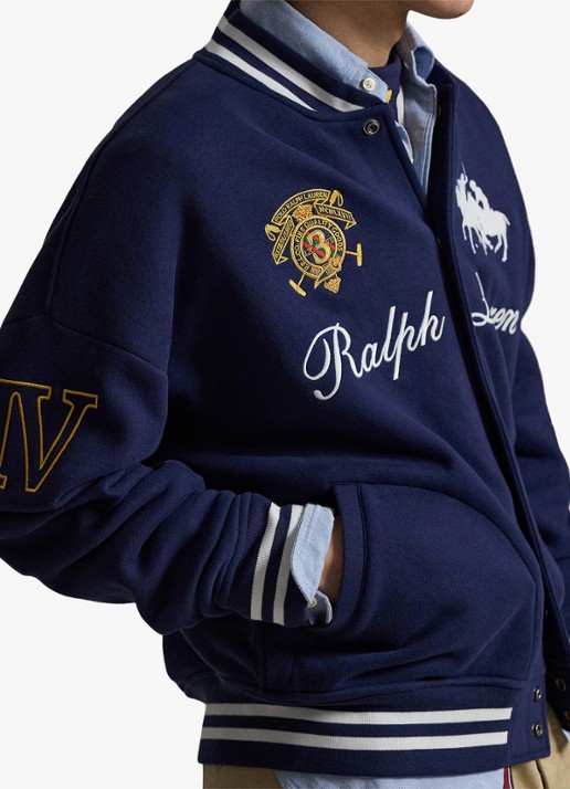 Ralph Lauren Bomberjack met logoborduring - detail 4 newport navy
