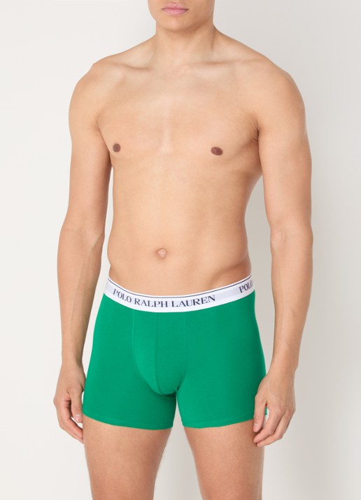 Ralph Lauren Boxer met logoband in 3-pack - voorkant 3 groen