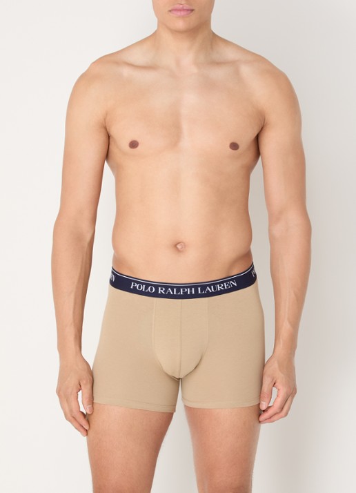Ralph Lauren Boxer met logoband in 3-pack - voorkant 3 legergroen