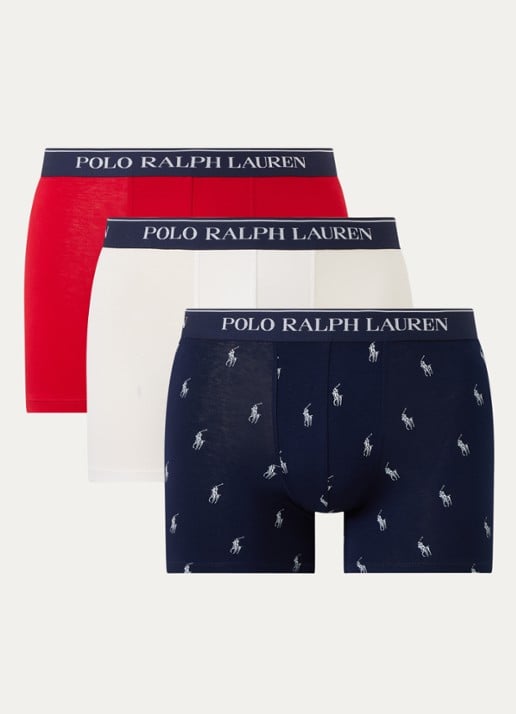 Ralph Lauren Boxer met logoband in 3-pack - voorkant 2 multicolor