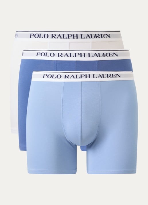 Ralph Lauren Boxershorts met logoband in 3-pack - voorkant wit