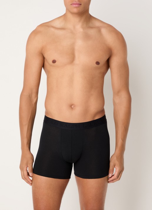 Ralph Lauren Boxershorts met logoband in 3-pack - voorkant 2 zwart