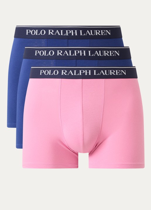 Ralph Lauren Boxershorts met logoband in 3-pack - voorkant roze