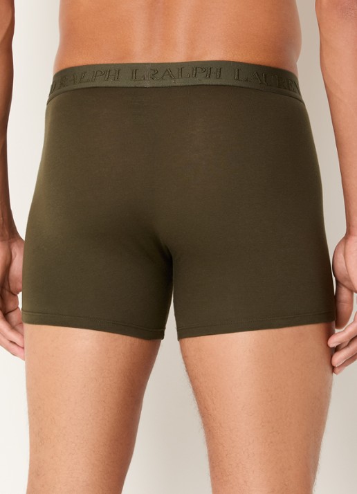 Ralph Lauren Boxershorts met logoband in 3-pack - achterkant 3 legergroen