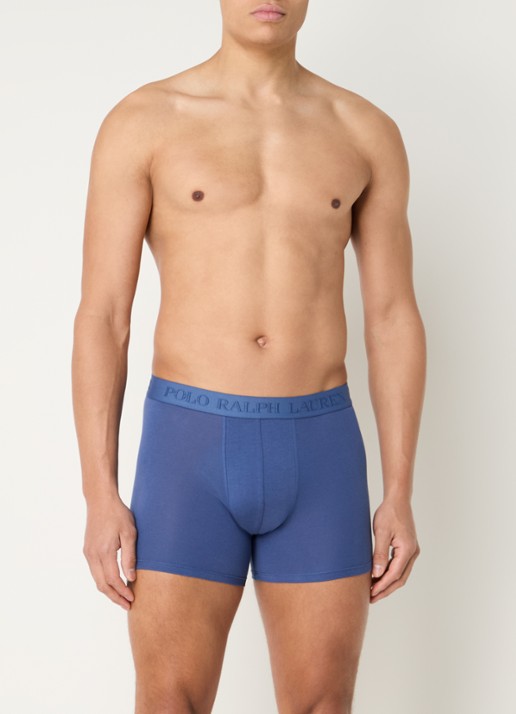 Ralph Lauren Boxershorts met logoband in 3-pack - voorkant 3 blauw