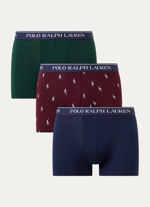 Ralph Lauren Boxershorts met logoband in 3-pack - voorkant groen
