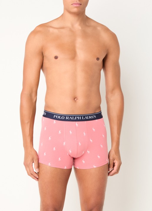 Ralph Lauren Boxershorts met logoband in 3-pack - voorkant 2 donkerblauw