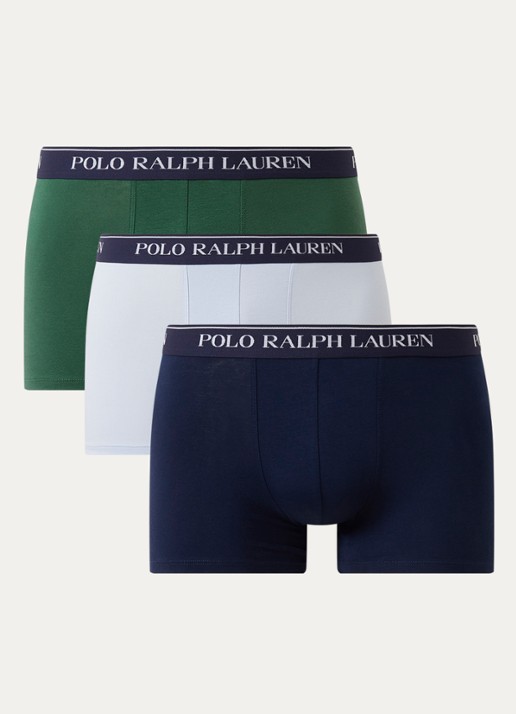 Ralph Lauren Boxershorts met logoband in 3-pack - voorkant 3 royalblauw