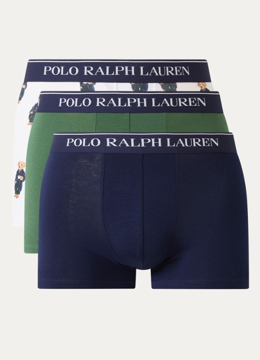 Ralph Lauren Boxershorts met logoband in 3-pack - voorkant kobaltblauw