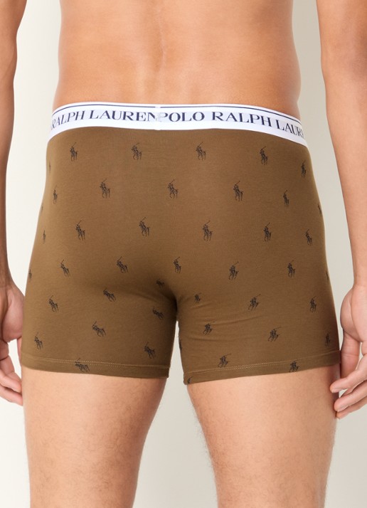 Ralph Lauren Boxershorts met logoband in 3-pack - achterkant bruin