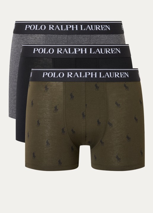 Ralph Lauren Boxershorts met logoband in 3-pack - voorkant zwart