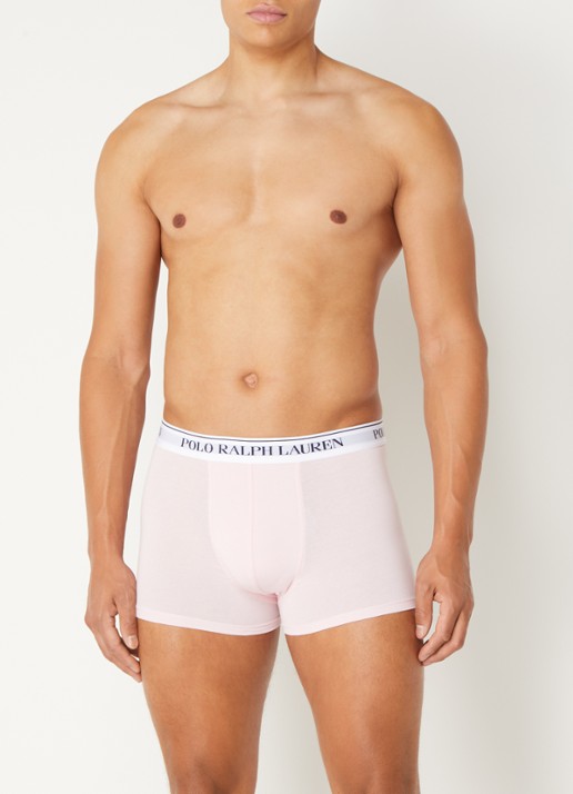 Ralph Lauren Boxershorts met logoband in 3-pack - voorkant 4 lichtblauw